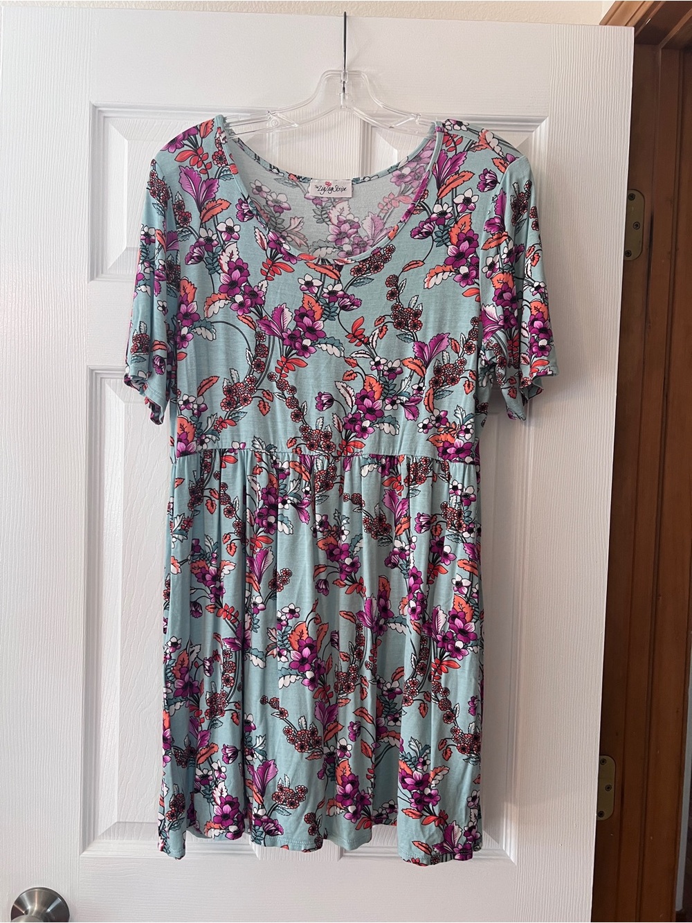 Floral Mint Short Sleeve Babydoll Dress